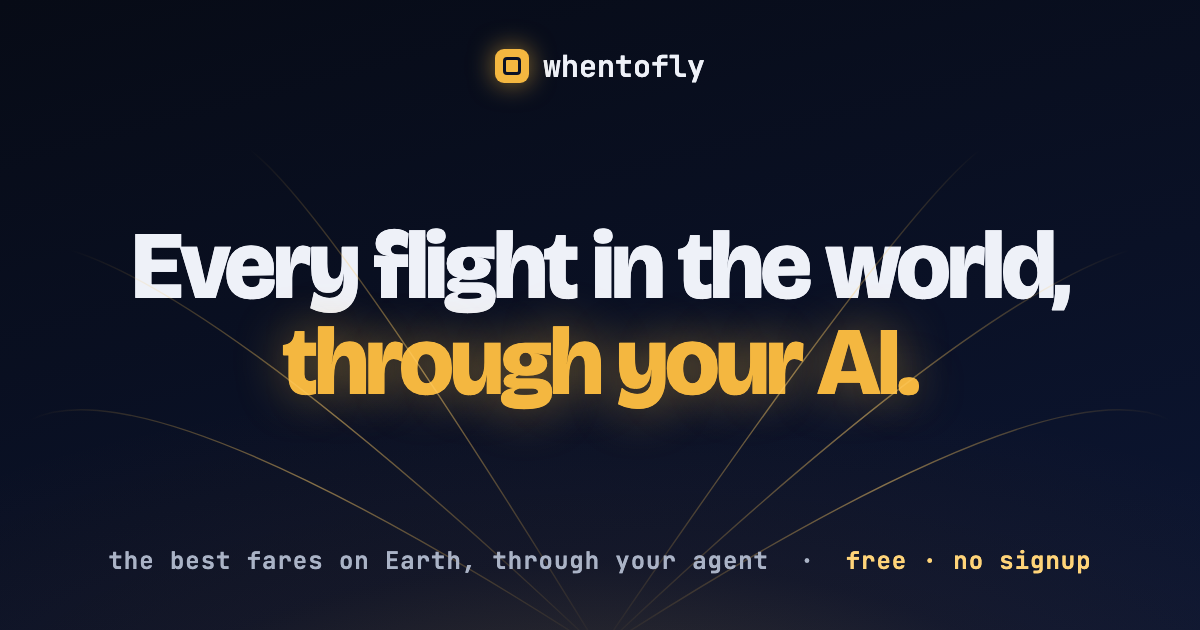 Whentofly – flexible-date flight search that says if the price is good — 官网预览图